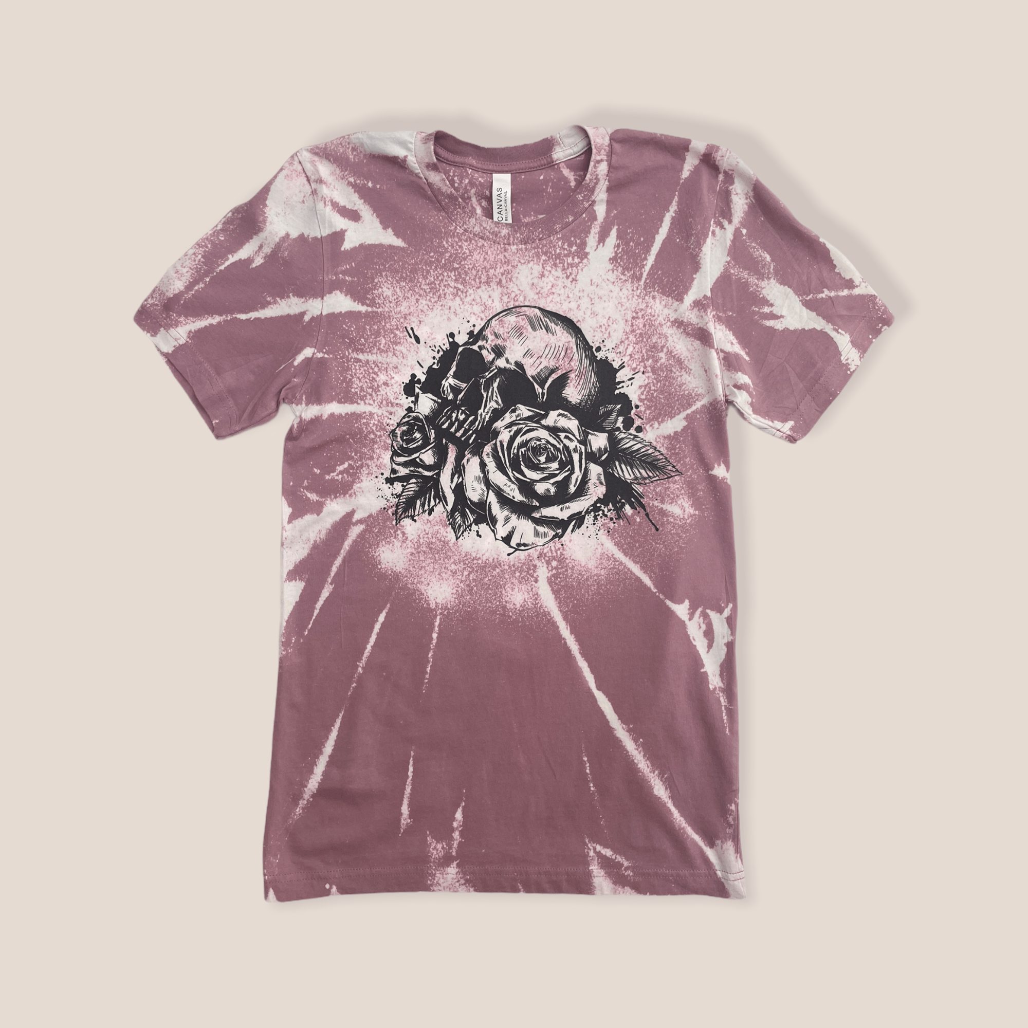Skull and Roses Bleach Dyed